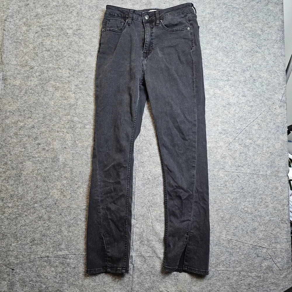 Vigoss Ace High Rise Straight Leg Jean - Black Distressed Knee - 28